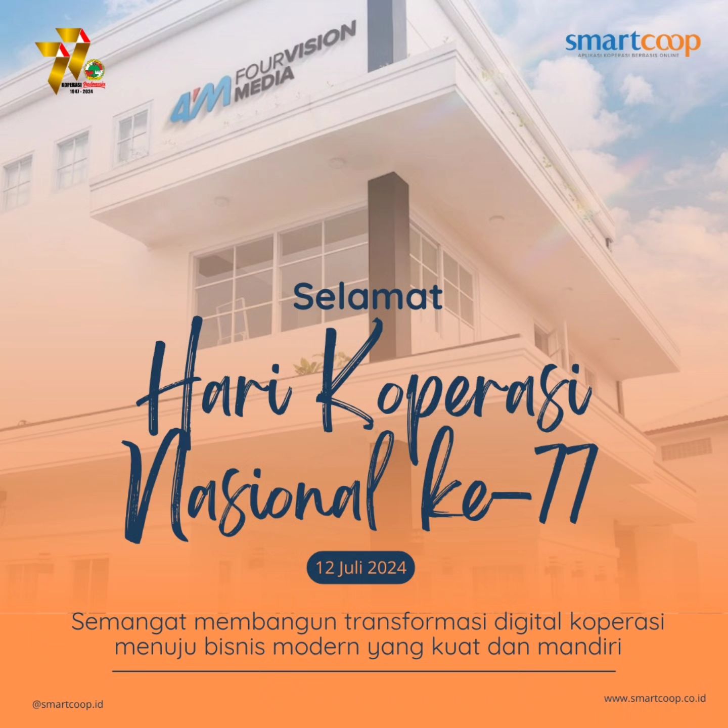Selamat hari koperasi nasional ke-77 Semangat membangun transformasi digital koperasi bersama smartcoop! 

#harkopnas2024 #harkopnas77 #harikoperasinasional